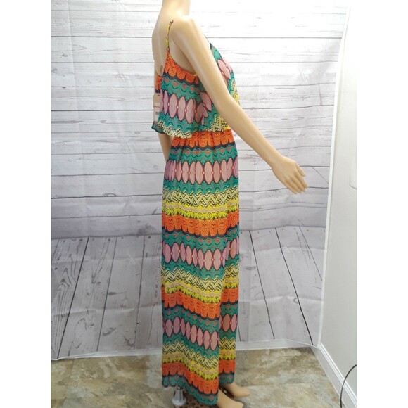 Red Camel Maxi Dress Spaghetti Strap Open Back Boho Multicolor XS New $46.00 - Picture 5 of 12